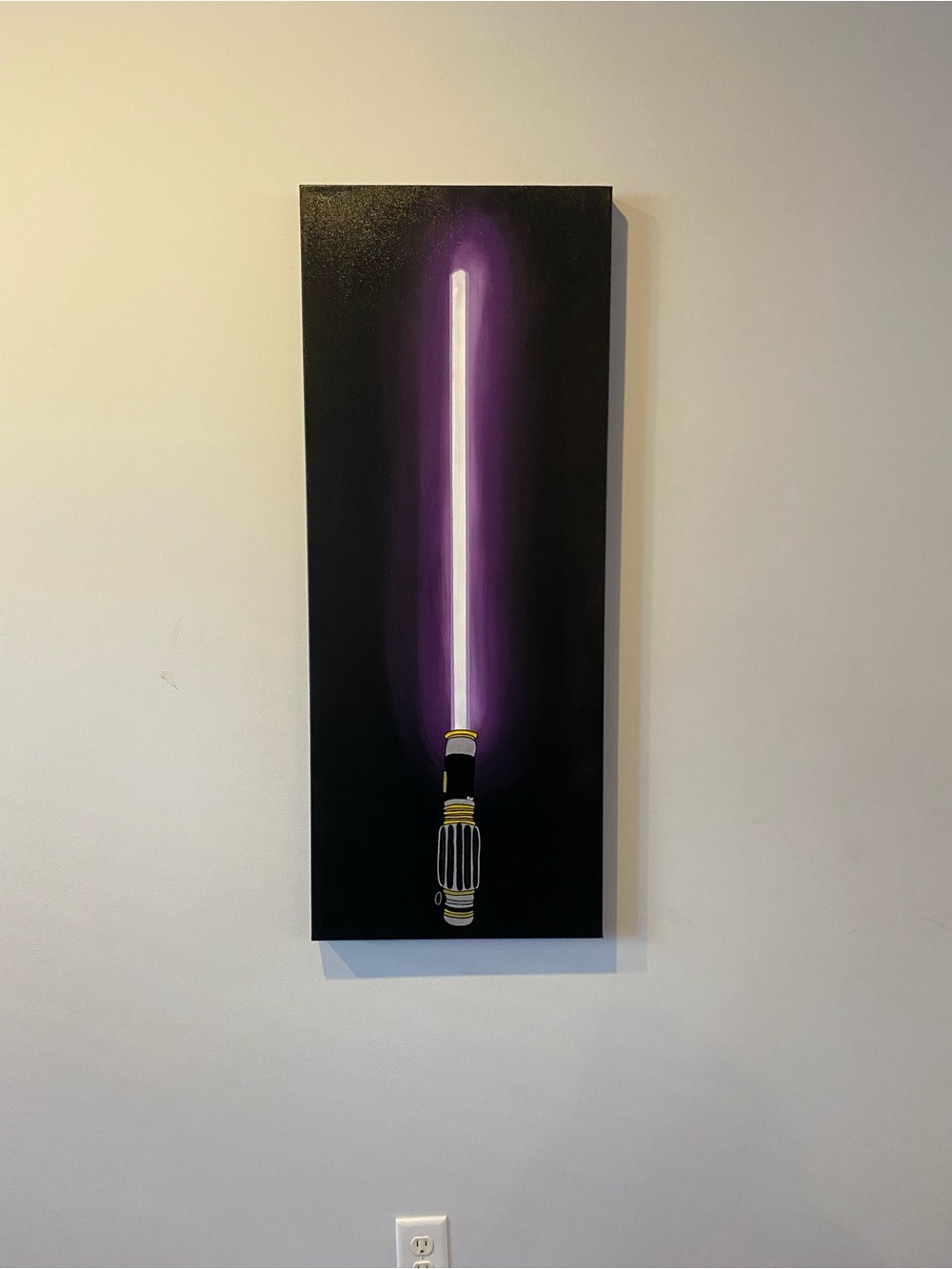 Handmade Purple Lightsaber Wall Art Canvas